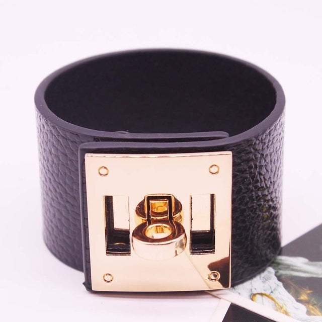 Punk Wide Leather Bracelets Bangles for Women Cuff Bracelet, 1, 2, 5, 6