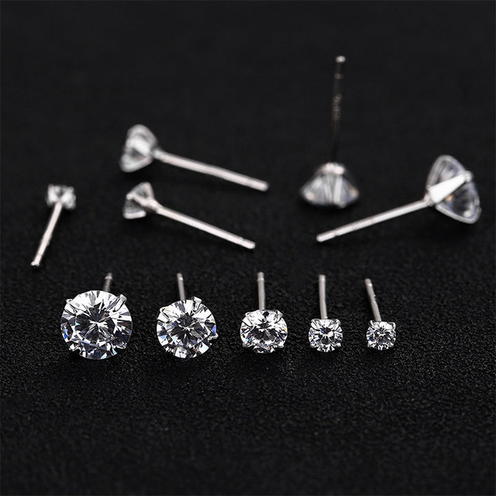 20 Pairs / Pack Six-Jaw Zircon Earrings Female Pearl Diamond Jewelry