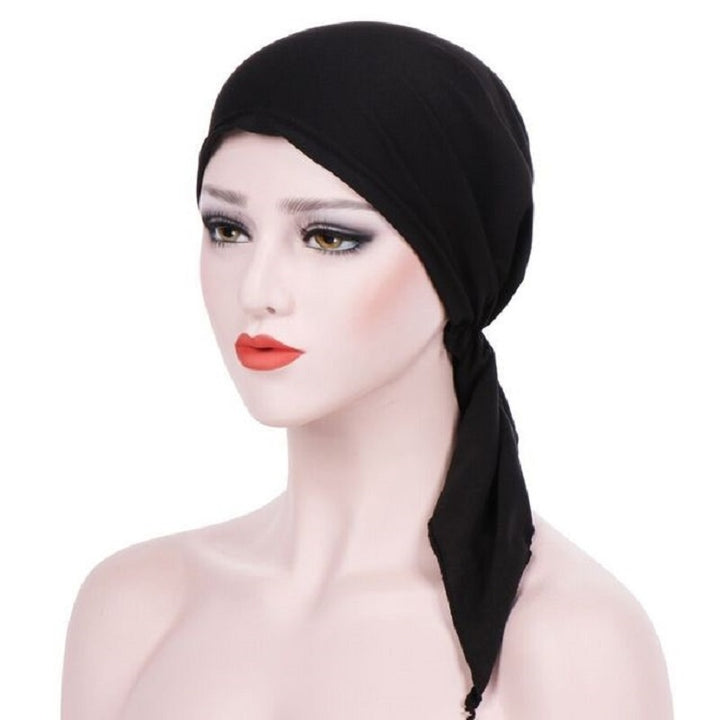 Curved Two Tail Wrap Cap Turban Hat, M (56-58cm)