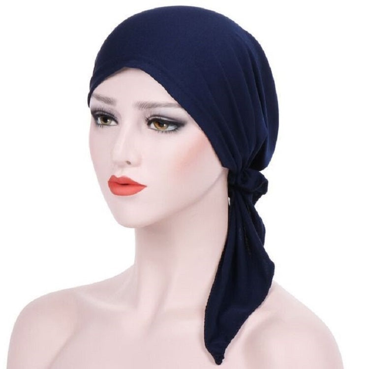 Curved Two Tail Wrap Cap Turban Hat, M (56-58cm)