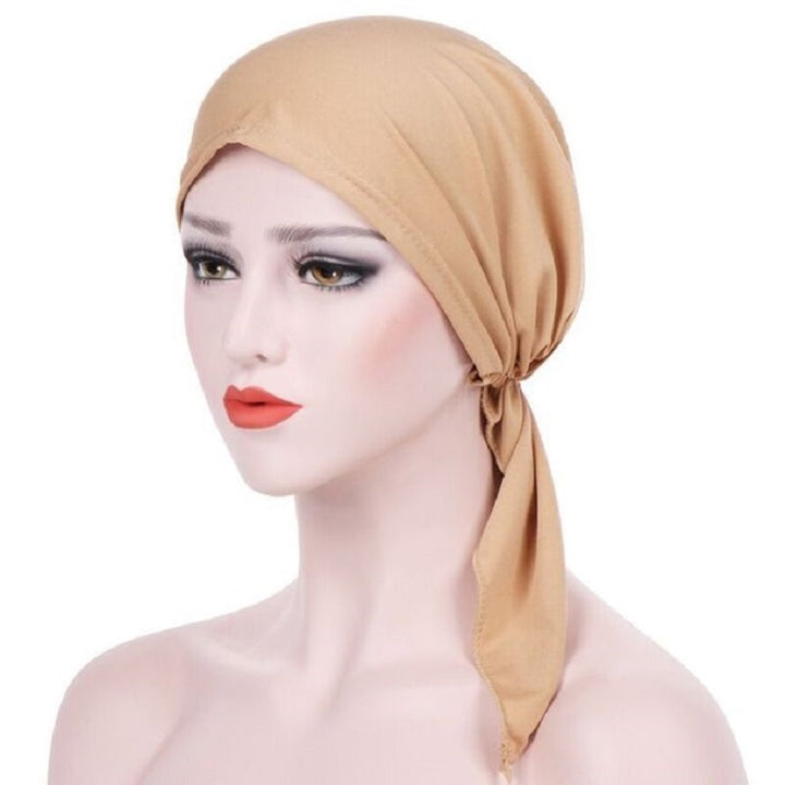 Curved Two Tail Wrap Cap Turban Hat, M (56-58cm)