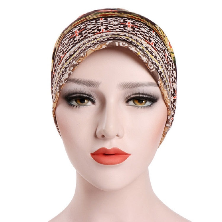 Women Summer Thin Cotton Printing Wild Sunproof Dual-purpose Hat Wrap Cap, One Size