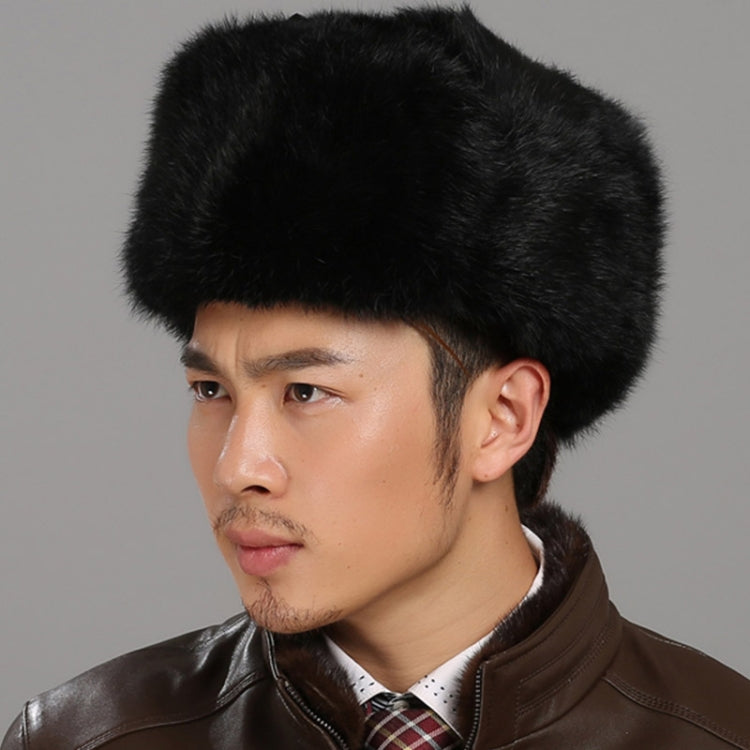 Autumn and Winter Thick Warm Rabbit Fur Bomber Hat Flight Hat for Men, Black L, Black XL, Brown L, Brown XL, Gray L, Gray XL, Black XXL, Brown XXL, Gray XXL, Black XXXL, Brown XXXL, Gray XXXL