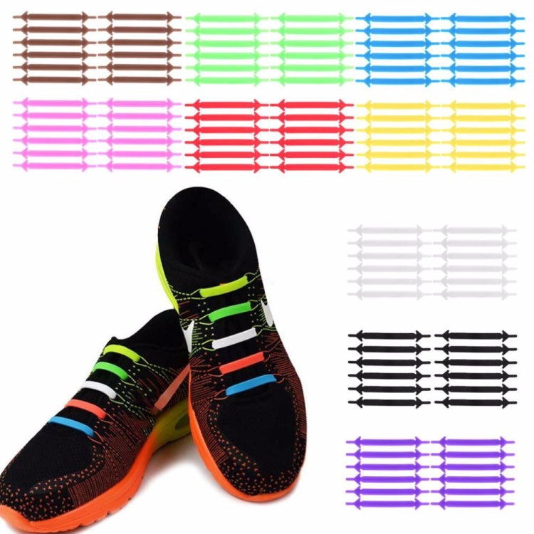 12 PCS / Set Creative Unisex Women Men Athletic Running No Tie Shoelaces Elastic Silicone Shoe Lace for All Sneakers