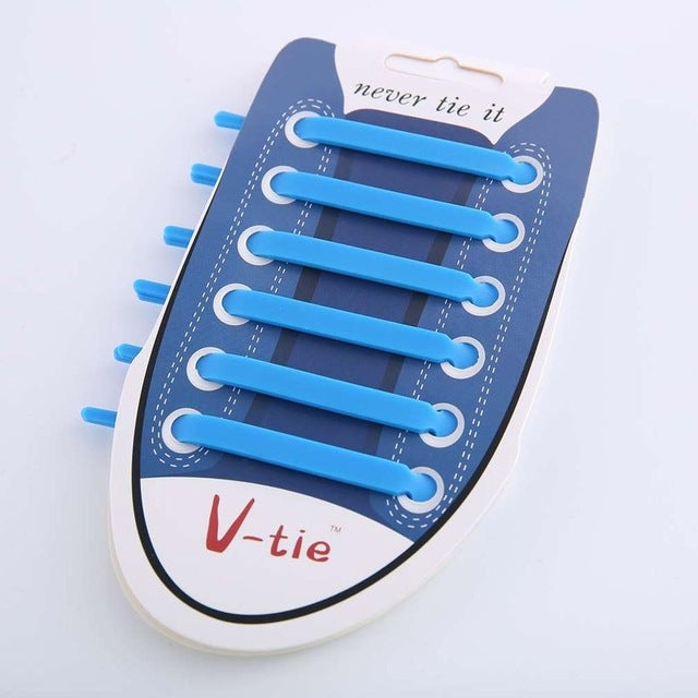 12 PCS / Set Creative Unisex Women Men Athletic Running No Tie Shoelaces Elastic Silicone Shoe Lace for All Sneakers