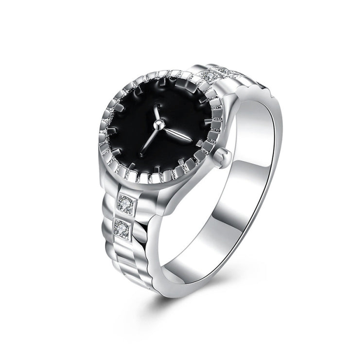 Creative Diamond Dial Quartz Watch Rings, 6, 7, 8