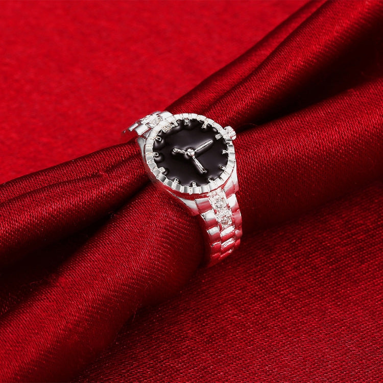 Creative Diamond Dial Quartz Watch Rings, 6, 7, 8