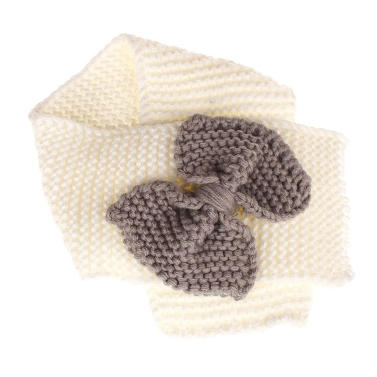 Autumn Winter Girls Warm Knitted Bowknot Scarves