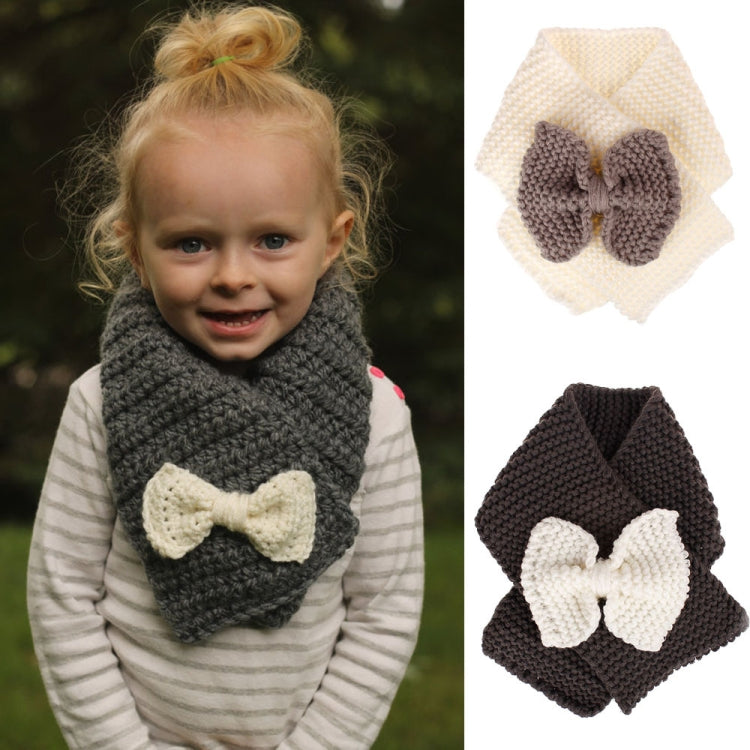 Autumn Winter Girls Warm Knitted Bowknot Scarves