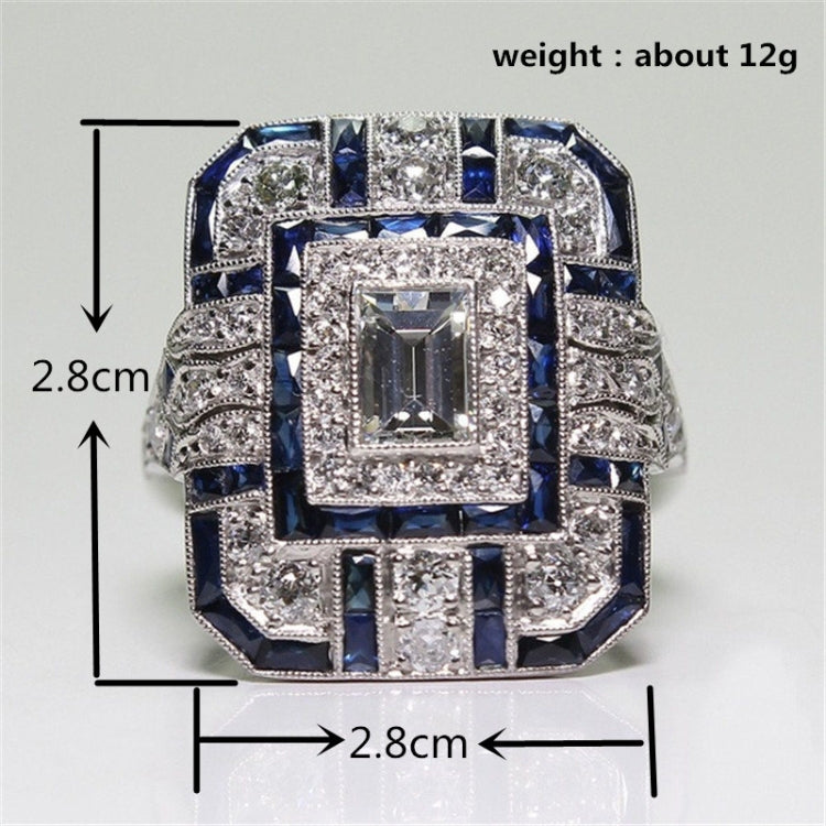 Luxury Square Women Crystal Zircon Engagement Ring, 10, 6, 7, 8, 9