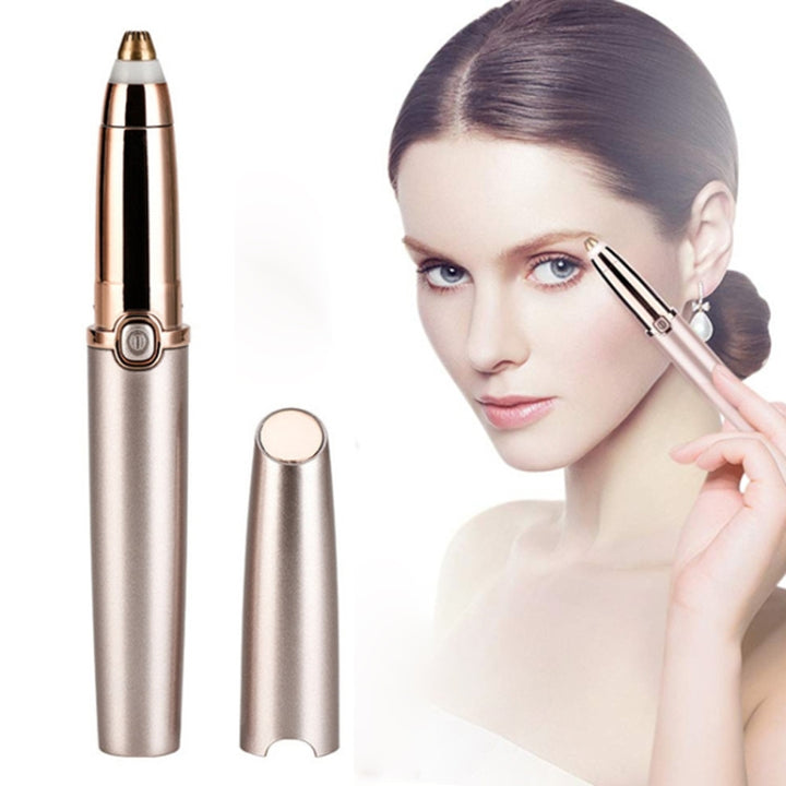 Push Button Electric Eyebrow Trimmer Automatic Hair Removal Device, Push Button Rose Gold, Push Button Pearl Whit