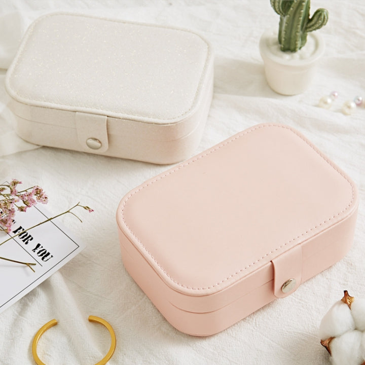 Simple Girl Earrings Rings Plate Jewelry Box Protable Leather Multi-function Jewelry Storage Box