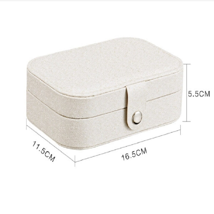 Simple Girl Earrings Rings Plate Jewelry Box Protable Leather Multi-function Jewelry Storage Box