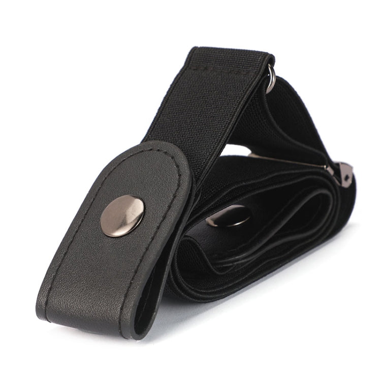 Buckle-free Elastic Force PU Leather Waistband, Length: 110cm