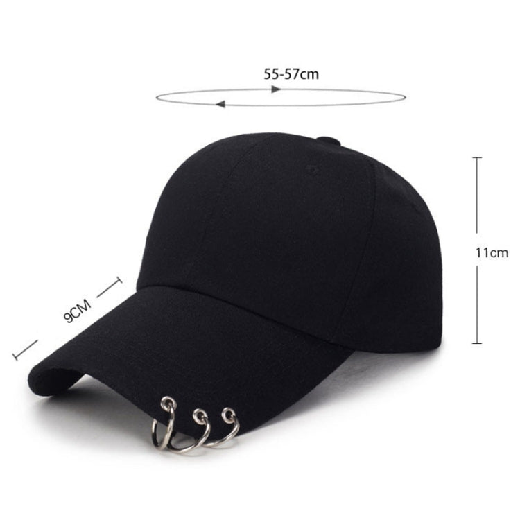 Unisex Casual Solid Color Adjustable Baseball Caps with Ring