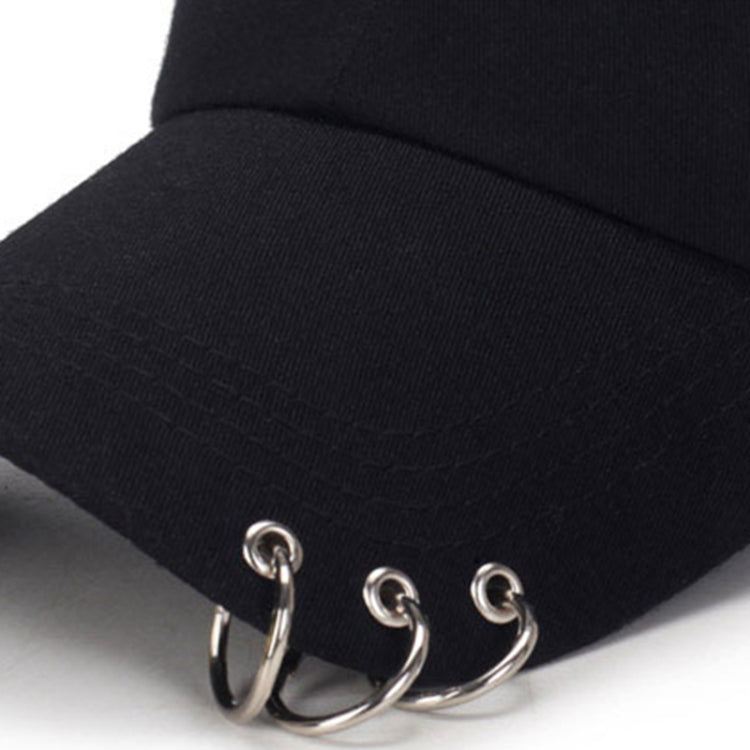 Unisex Casual Solid Color Adjustable Baseball Caps with Ring