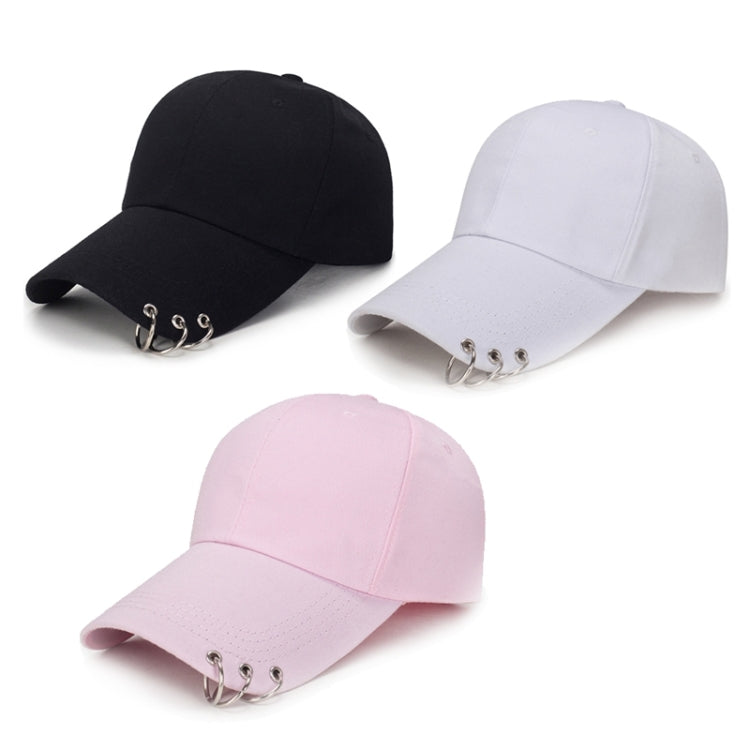 Unisex Casual Solid Color Adjustable Baseball Caps with Ring