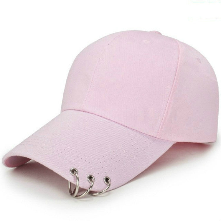 Unisex Casual Solid Color Adjustable Baseball Caps with Ring