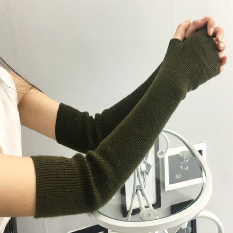 Autumn and Winter Long Thick Warm Cashmere Sleeves Fingerless Fake Sleeves, One Size