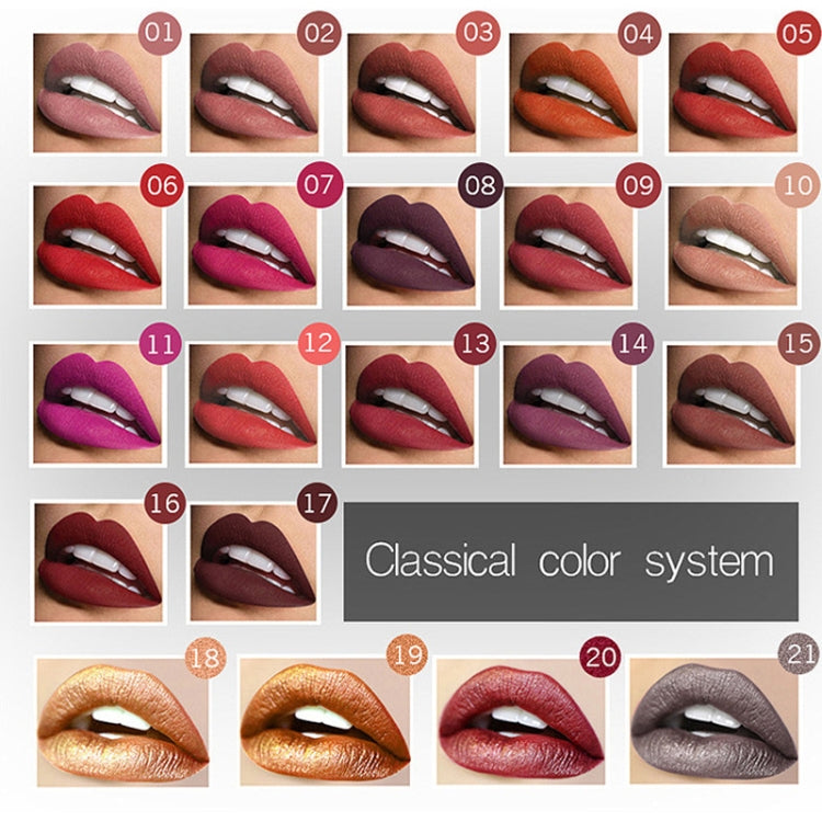 Waterproof Lip Gloss Matte Lipstick Cosmetics Makeup Nude, 1#, 2#, 3#, 4#, 5#, 6#, 7#, 8#, 9#, 10#, 11#, 12#, 13#, 14#, 15#, 16#, 17#, 18#, 19#, 20#, 21#