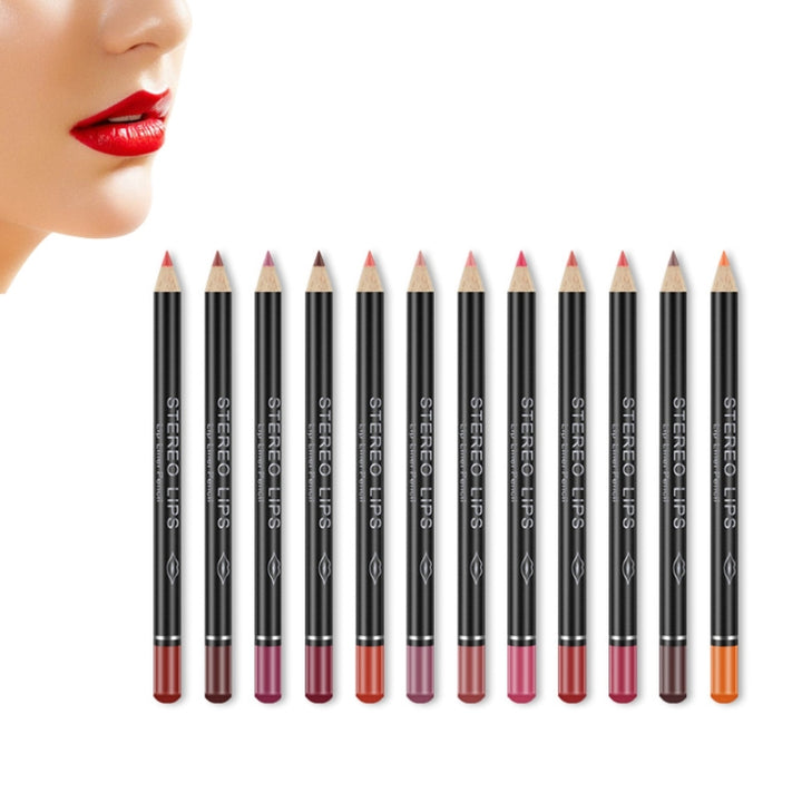 Sexy Matte Lip Stick Lipliner Lip Liner Pencil Matt Nude Lipsliner Pen Set Beauty Makeup Tool Cosmetic