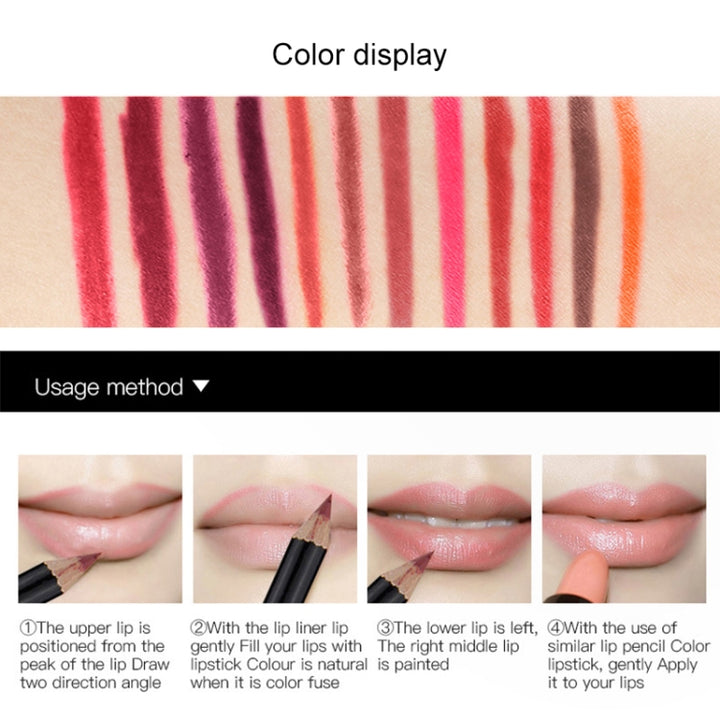 Sexy Matte Lip Stick Lipliner Lip Liner Pencil Matt Nude Lipsliner Pen Set Beauty Makeup Tool Cosmetic