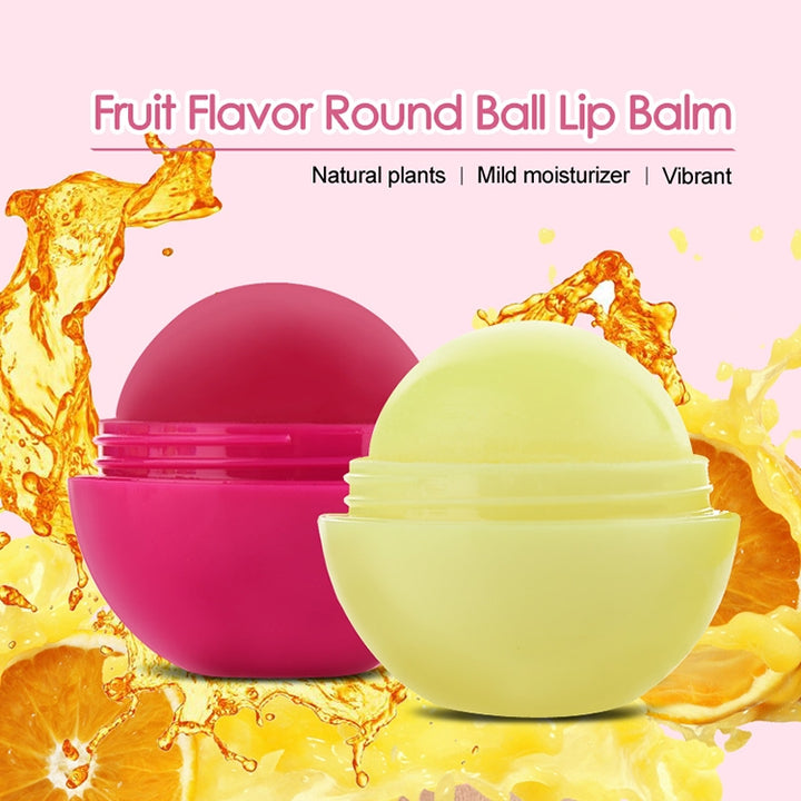 3 PCS Natural Plant Organic Sphere Coc Cola Ball Lipstick Embellish Lip Balm, Blue, Orange, Pink, Purple, Rose, YELLOW