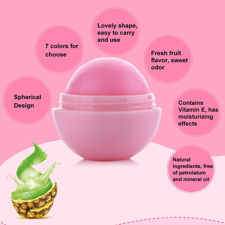 3 PCS Natural Plant Organic Sphere Coc Cola Ball Lipstick Embellish Lip Balm, Blue, Orange, Pink, Purple, Rose, YELLOW