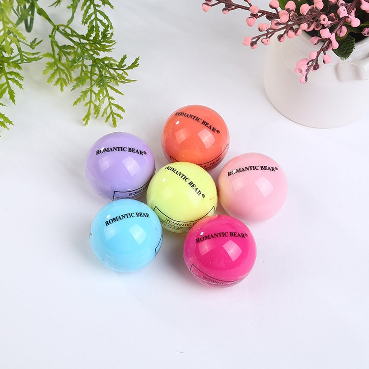 3 PCS Natural Plant Organic Sphere Coc Cola Ball Lipstick Embellish Lip Balm, Blue, Orange, Pink, Purple, Rose, YELLOW