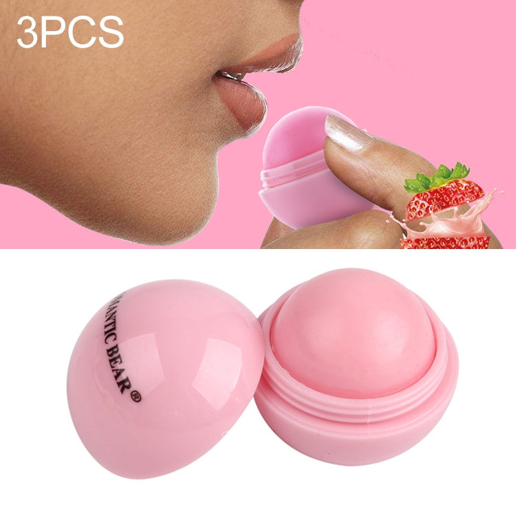 3 PCS Natural Plant Organic Sphere Coc Cola Ball Lipstick Embellish Lip Balm, Blue, Orange, Pink, Purple, Rose, YELLOW