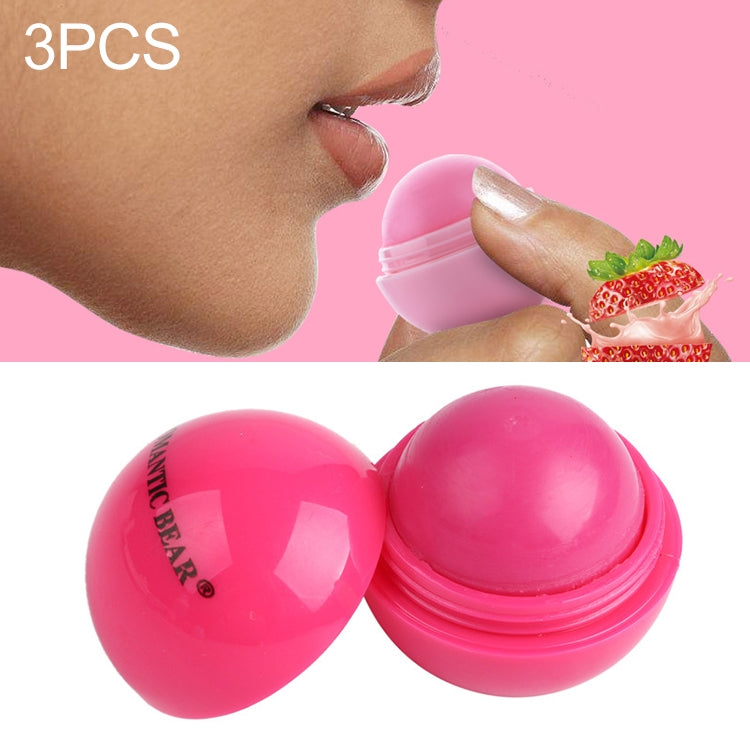 3 PCS Natural Plant Organic Sphere Coc Cola Ball Lipstick Embellish Lip Balm, Blue, Orange, Pink, Purple, Rose, YELLOW