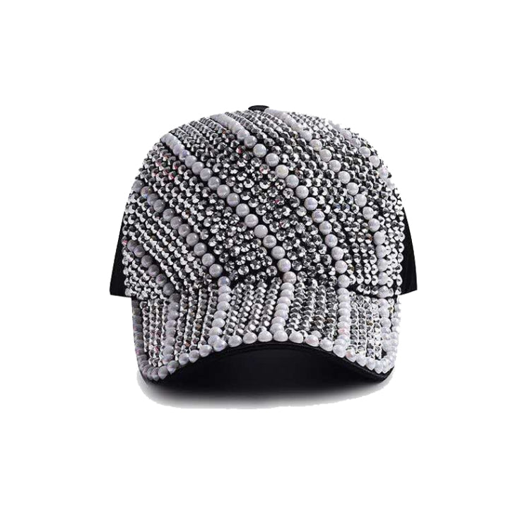 Rhinestone Personality Cap Women Spring And Summer Baseball Cap All-Match Hat, M（56-58cm）