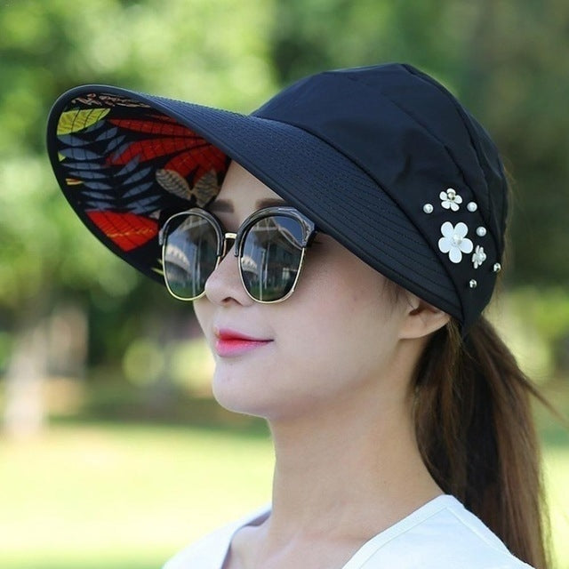 Women Summer Casual  Going Out Ultraviolet-proof Korean Style Folded Sun Block Hat Breathable And Light, Red, Black, Pink, Khaki, Rose Red, Blue, Beige