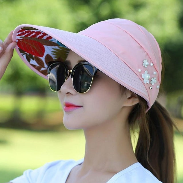 Women Summer Casual  Going Out Ultraviolet-proof Korean Style Folded Sun Block Hat Breathable And Light, Red, Black, Pink, Khaki, Rose Red, Blue, Beige