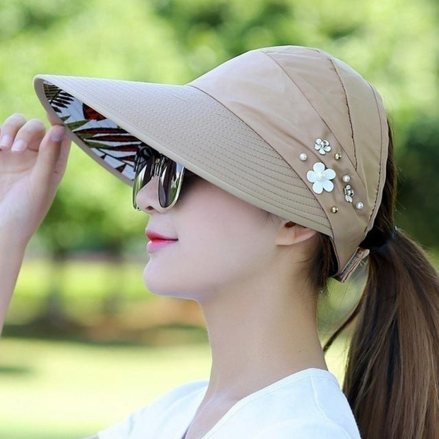 Women Summer Casual  Going Out Ultraviolet-proof Korean Style Folded Sun Block Hat Breathable And Light, Red, Black, Pink, Khaki, Rose Red, Blue, Beige