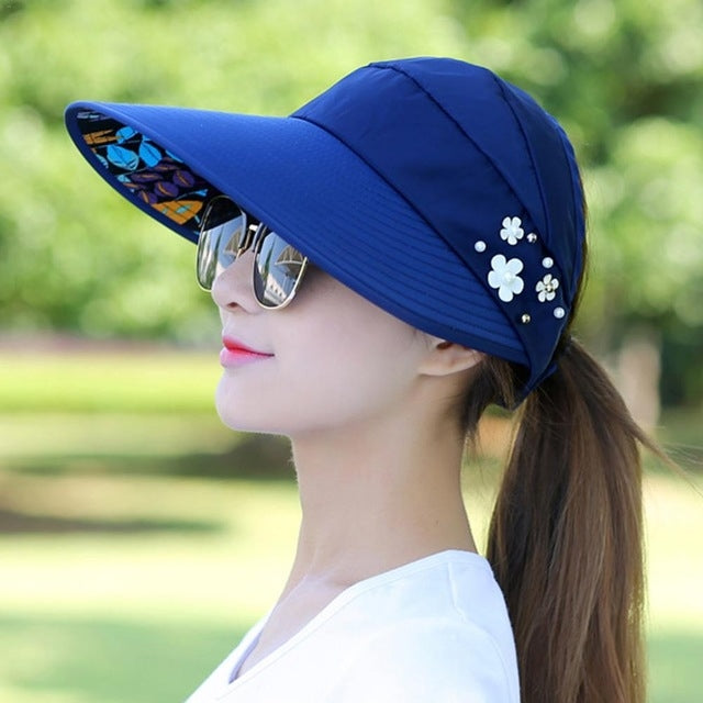 Women Summer Casual  Going Out Ultraviolet-proof Korean Style Folded Sun Block Hat Breathable And Light, Red, Black, Pink, Khaki, Rose Red, Blue, Beige