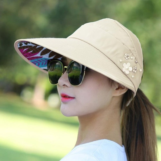 Women Summer Casual  Going Out Ultraviolet-proof Korean Style Folded Sun Block Hat Breathable And Light, Red, Black, Pink, Khaki, Rose Red, Blue, Beige