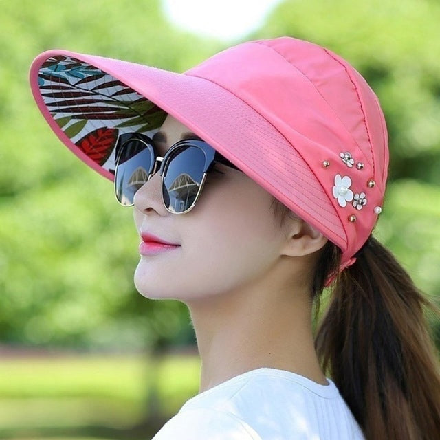 Women Summer Casual  Going Out Ultraviolet-proof Korean Style Folded Sun Block Hat Breathable And Light, Red, Black, Pink, Khaki, Rose Red, Blue, Beige