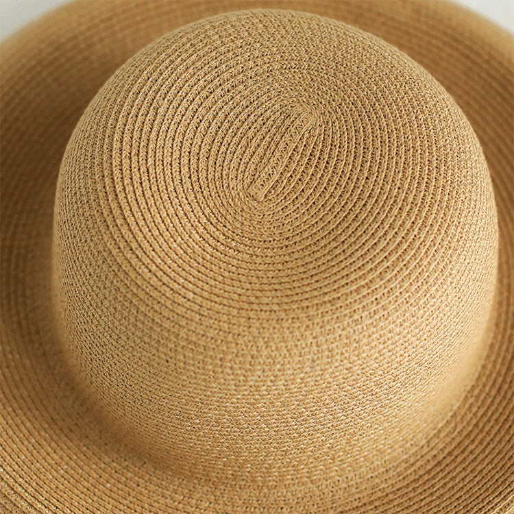 Big Eaves Straw Hat  Female Summer Sunscreen Basin Hat Beach Vacation Sunhat Fisherman Hat, Black, Yellow, Beige, Pink, Orange