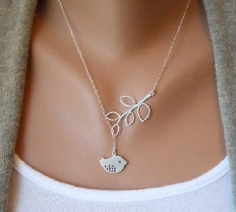 Women Fashion Lovely Chic Long Silver Sweater Chain Pendant Necklaces, Number 8 and cross, Leaf and bird, Leaves, Leaf and pearl, Leaf double chains