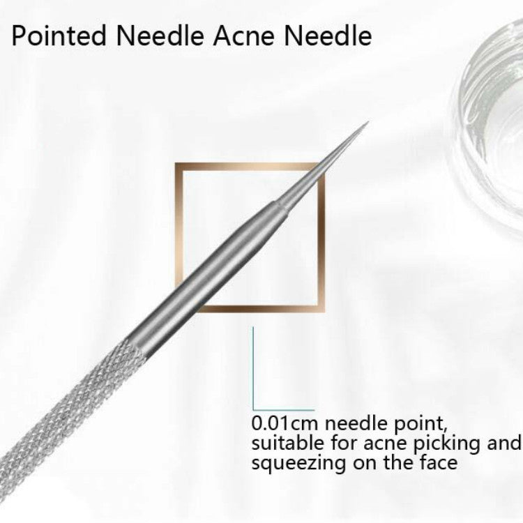 5pcs /Set Acne Needle Stainless Steel Acne Clamp Squeeze Acne Blackhead Tool, 2 in 1, 5 in 1