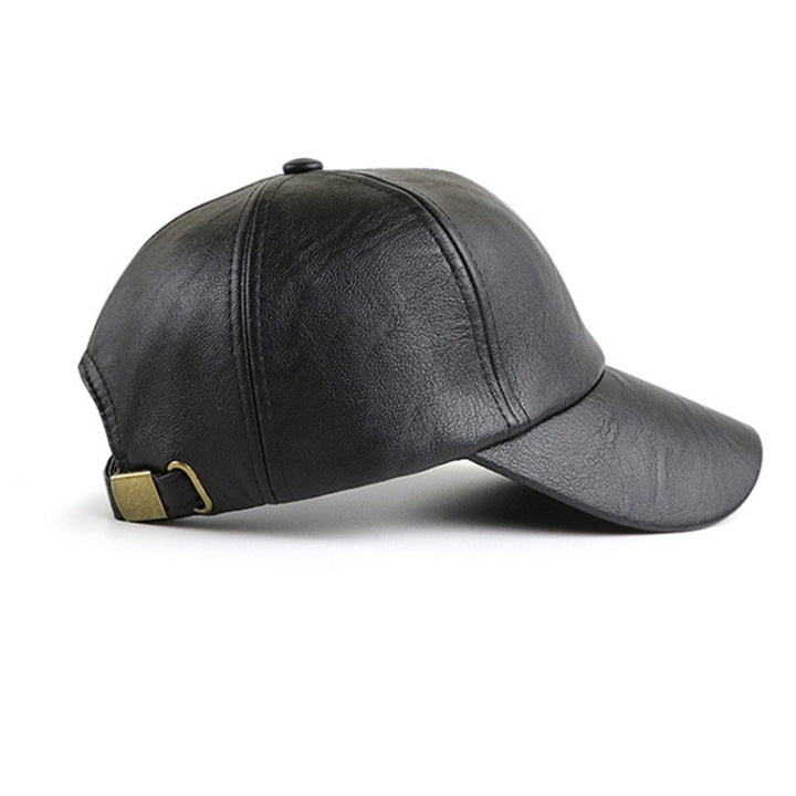 Jamont 9553 PU Leather Autumn and Winter Baseball Cap Embossed Outdoor Peaked Cap, Black, Light Coffee, Dark Coffee