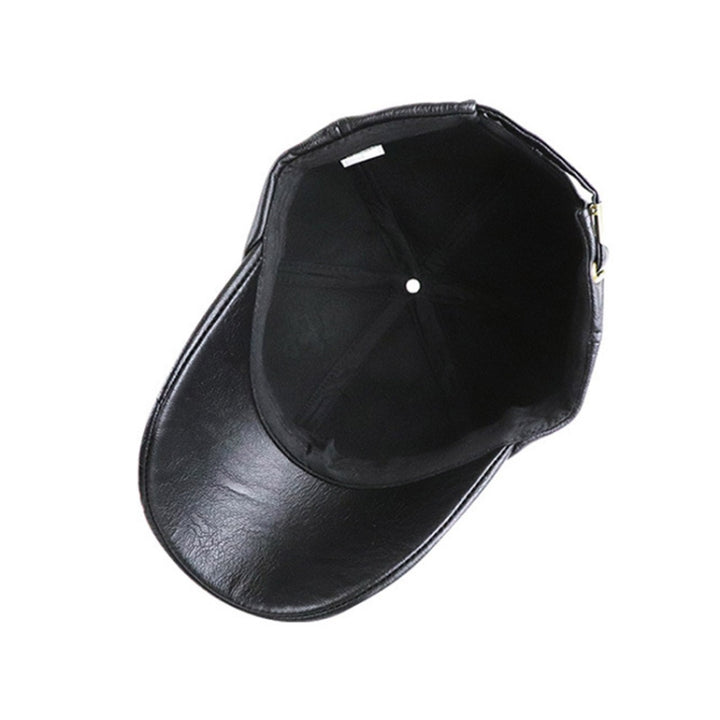 Jamont 9553 PU Leather Autumn and Winter Baseball Cap Embossed Outdoor Peaked Cap, Black, Light Coffee, Dark Coffee