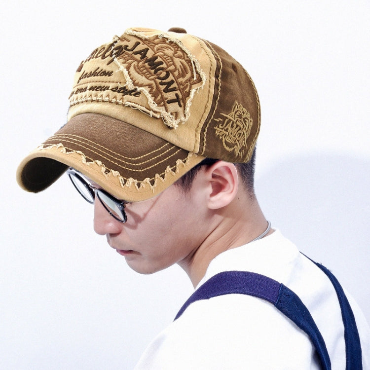 JAMONT 12970 Tiger Head Pattern Sun Hat Embroidery Baseball Cap Cotton Outdoor Leisure Cap, One Size