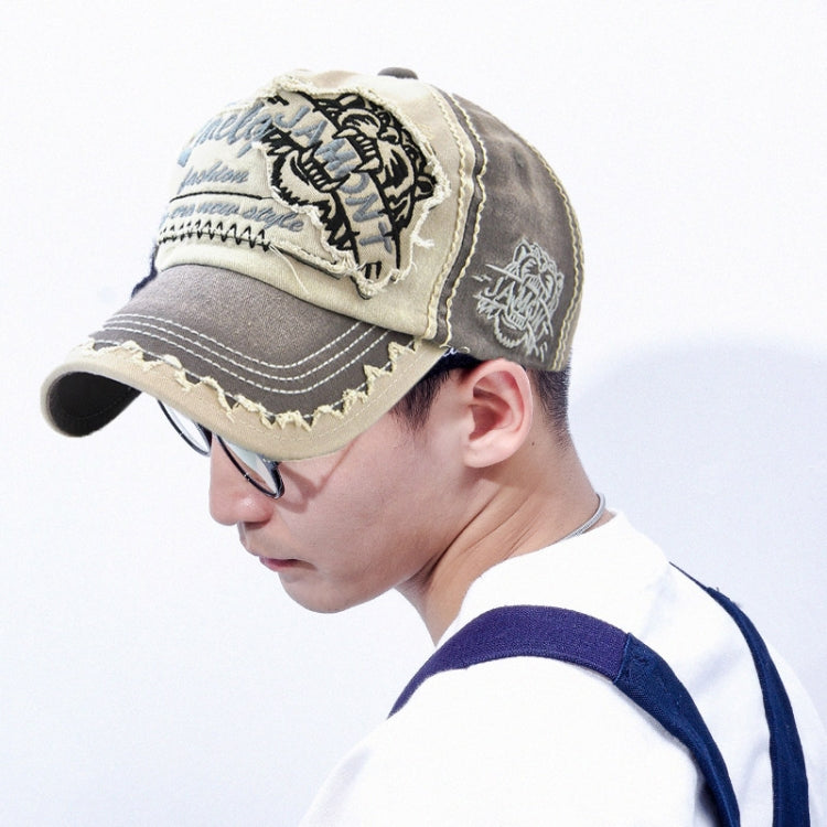 JAMONT 12970 Tiger Head Pattern Sun Hat Embroidery Baseball Cap Cotton Outdoor Leisure Cap, One Size