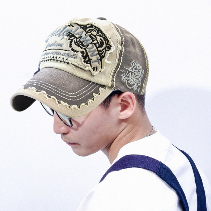 JAMONT 12970 Tiger Head Pattern Sun Hat Embroidery Baseball Cap Cotton Outdoor Leisure Cap, One Size