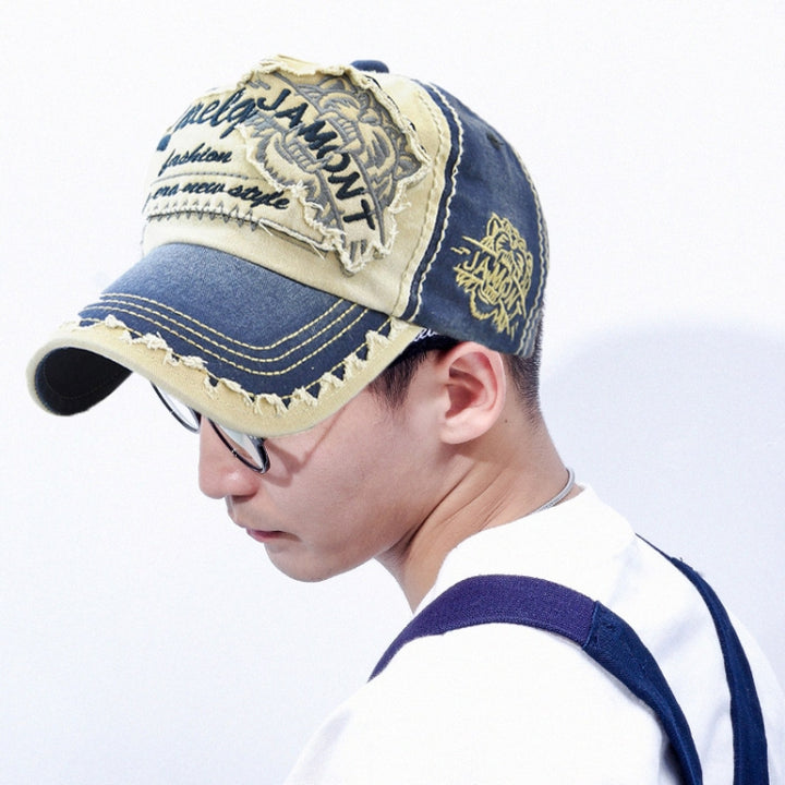 JAMONT 12970 Tiger Head Pattern Sun Hat Embroidery Baseball Cap Cotton Outdoor Leisure Cap, One Size