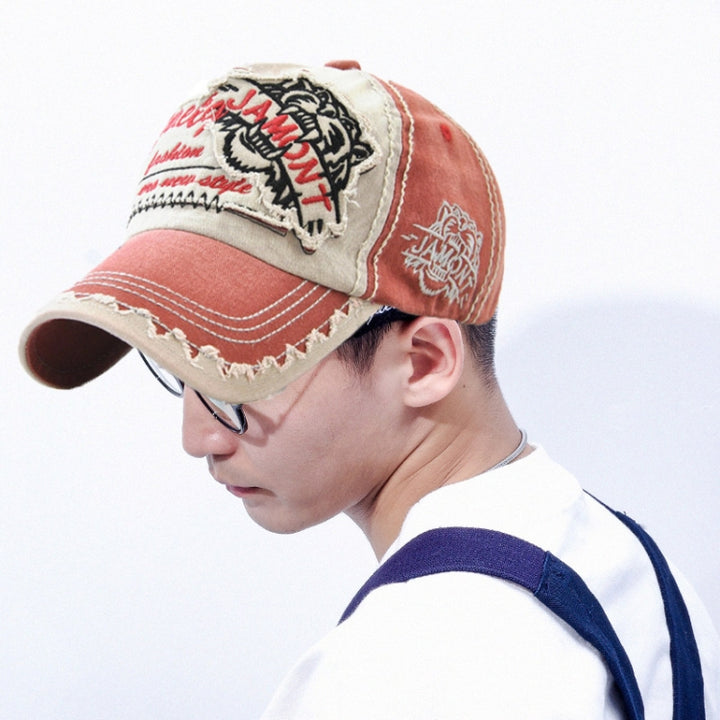 JAMONT 12970 Tiger Head Pattern Sun Hat Embroidery Baseball Cap Cotton Outdoor Leisure Cap, One Size