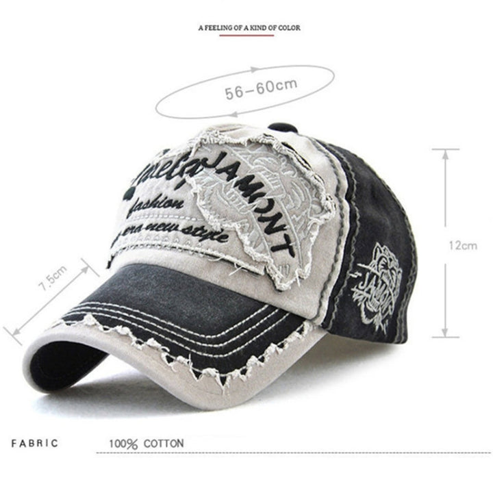 JAMONT 12970 Tiger Head Pattern Sun Hat Embroidery Baseball Cap Cotton Outdoor Leisure Cap, One Size