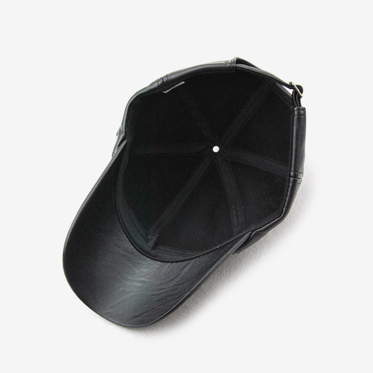 Outdoor Leisure Baseball Hat PU Leather Warm Peaked Cap, Free Size